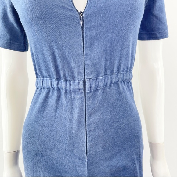 Valfre Jumpsuit Denim Overalls Zip Up V-Neck Short Sleeves Size XS - Picture 6 of 14